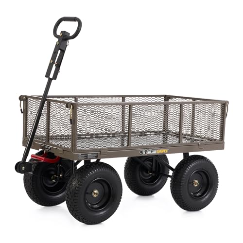 Gorilla Carts Steel Utility Wagon w/Removable Side Panels, 1200 lb Capacity, Gray
