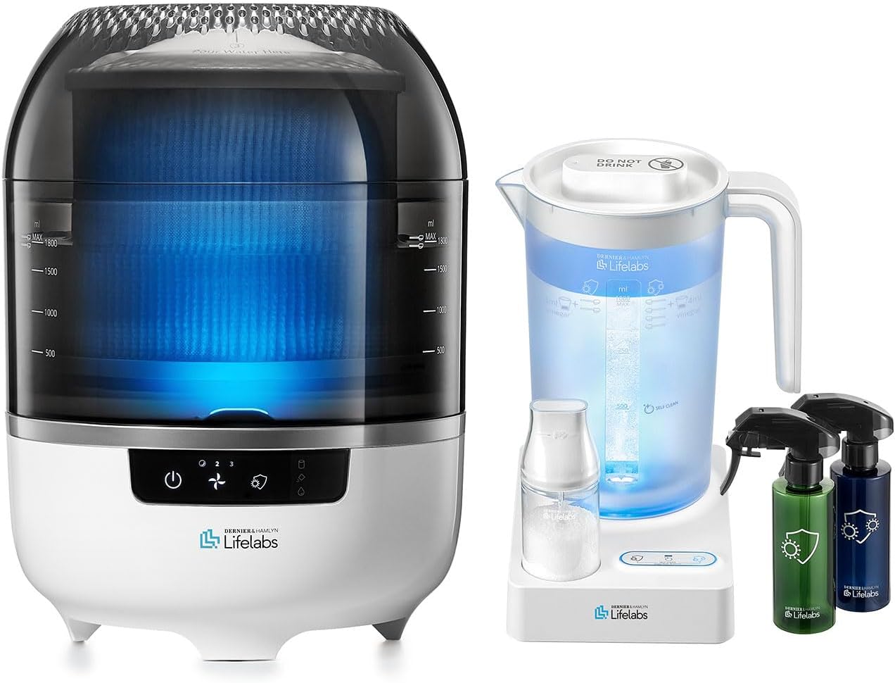 Mini Water Air Purifier for Home & Hypochlorous Acid Generator Combo, Cleaning Supplies & Disinfectant HOCL Generator