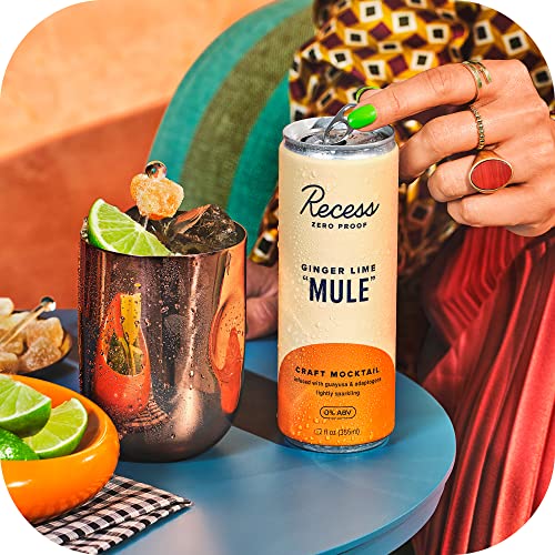 Recess Zero Proof Craft Mocktails, Alcohol Free Drinks, With Adaptogens, Non-Alcoholic Beverage Replacement, Mixer, Celebration, Party