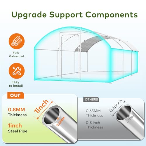 Large Metal Chicken Coop with Waterproof and UV-Resistant Cover