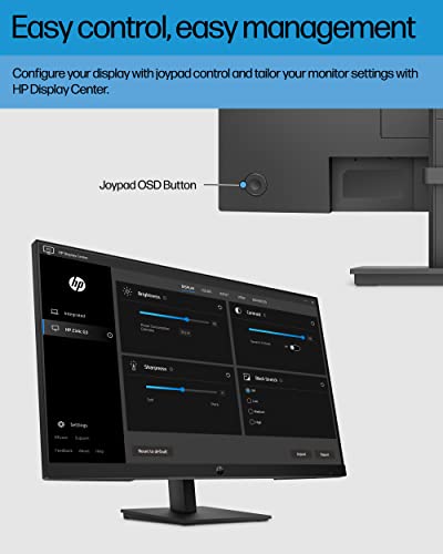 HP 27h Full HD Monitor - Diagonal - IPS Panel & 75Hz Refresh Rate - Smooth Screen - 3-Sided Micro-Edge Bezel - 100mm Height/Tilt Adjust