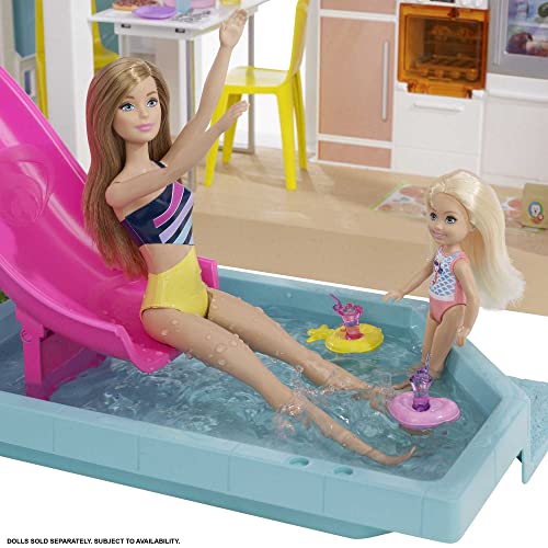 Barbie Dreamhouse (3.75-ft) 3-Story Dollhouse Playset with Pool & Slide, Party Room, Elevator, Puppy Play Area, Customizable Lights & Sounds