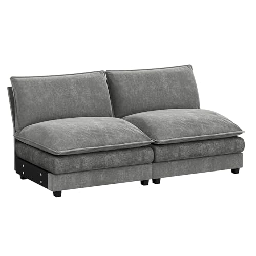 Homall 119" Modular Sectional Sofa, L Shaped Sofa Couch with Reversible Ottoman, DIY Combination Chenille Deep 3-Seat Cloud Couch for Living Room