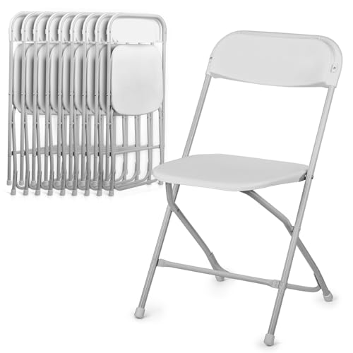 Athena Collection Red Plastic Folding Chairs for Adults, 10 Pack