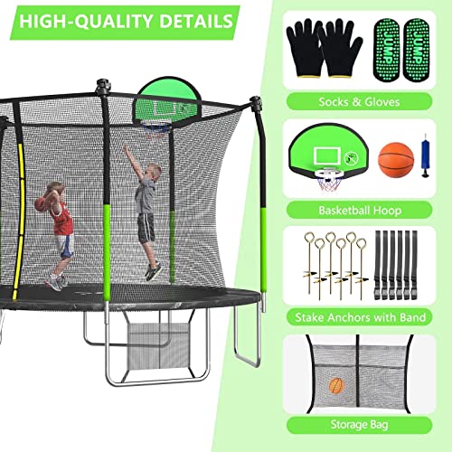 SKOK Trampoline 8FT 10FT 12FT 14FT 15FT Trampolines with Enclosure Net