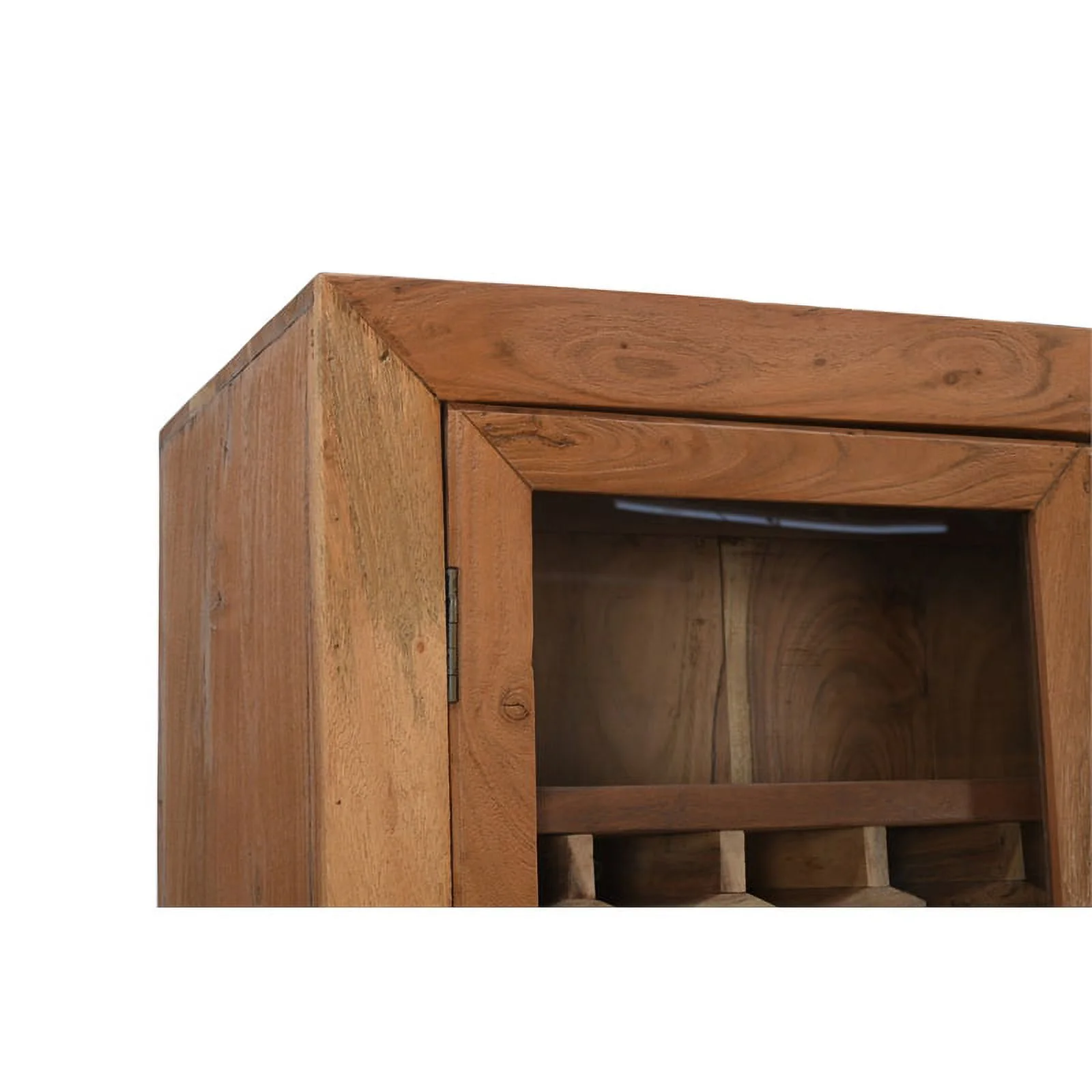 Fernious Tall Wine Cabinet in Natural Finish on Mango Solid Wood