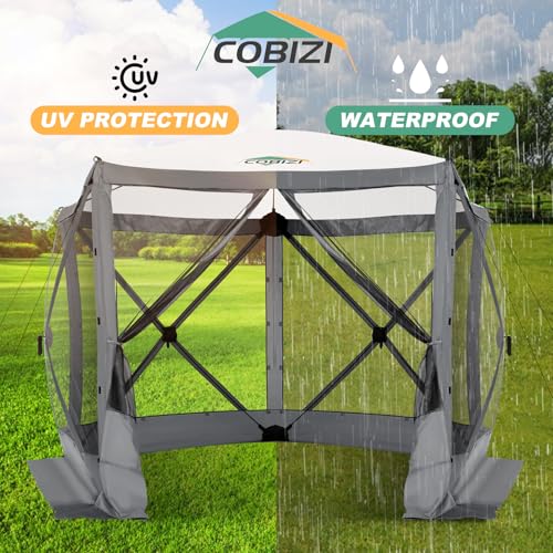 COBIZI 12x12ft Pop up Gazebo Screen Tent Screen House for Camping, Camping Outdoor Screened Gazebo, Canopy Tent