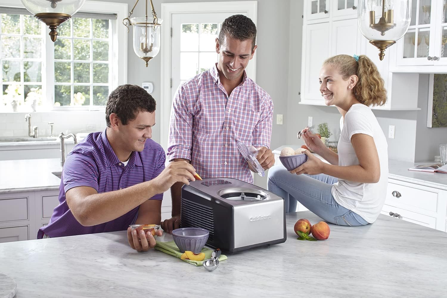 Cuisinart ICE-100 1.5-Quart Ice Cream and Gelato Maker, Fully Automatic with a Commercial Quality Compressor and 2-Paddles