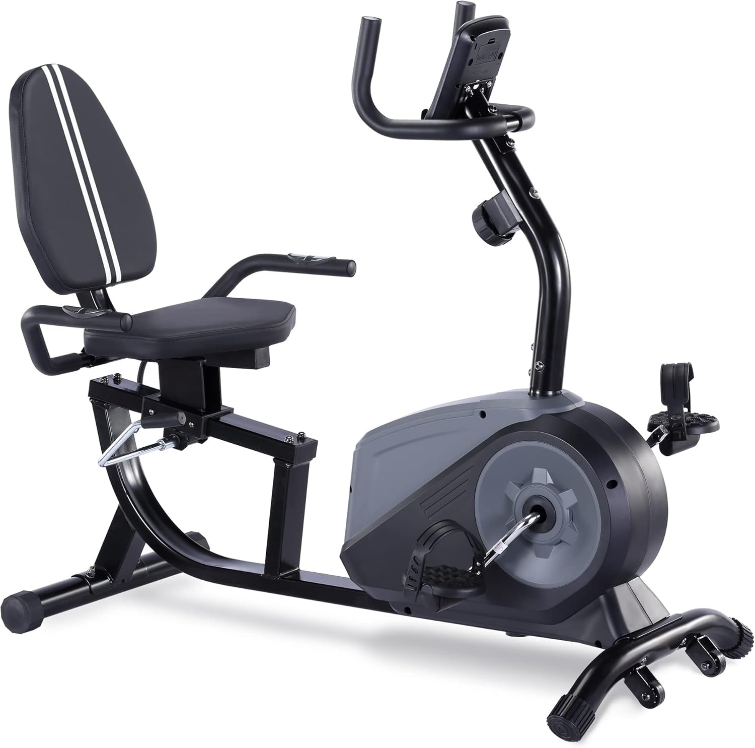 Recumbent Exercise Bike with Bluetooth Connectivity, 8 Levels Magnetic Resistance and Pulse Rate Monitor for Seniors