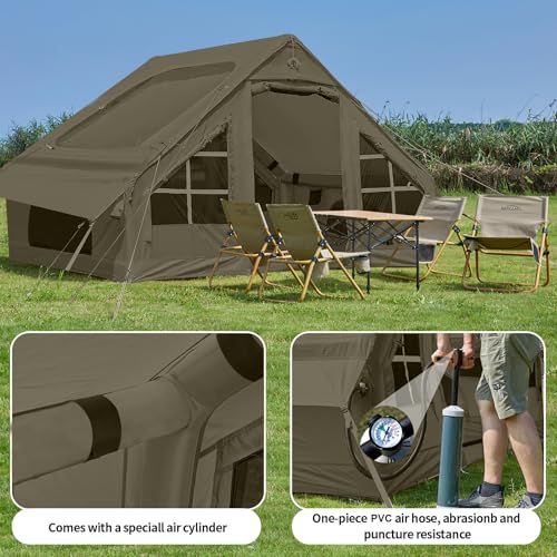 SHANQUAN Inflatable Tent with Pump,4-6 Person Instant Glamping Camping Tents House