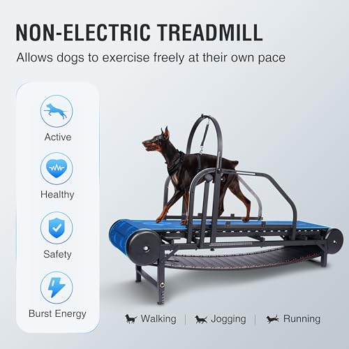 Dog Treadmill for Large/Medium Dogs, Adjustable Ramp Canine Running Slatmill Machine with Pedometer for Exercise & Healthy & Fit Pet Life