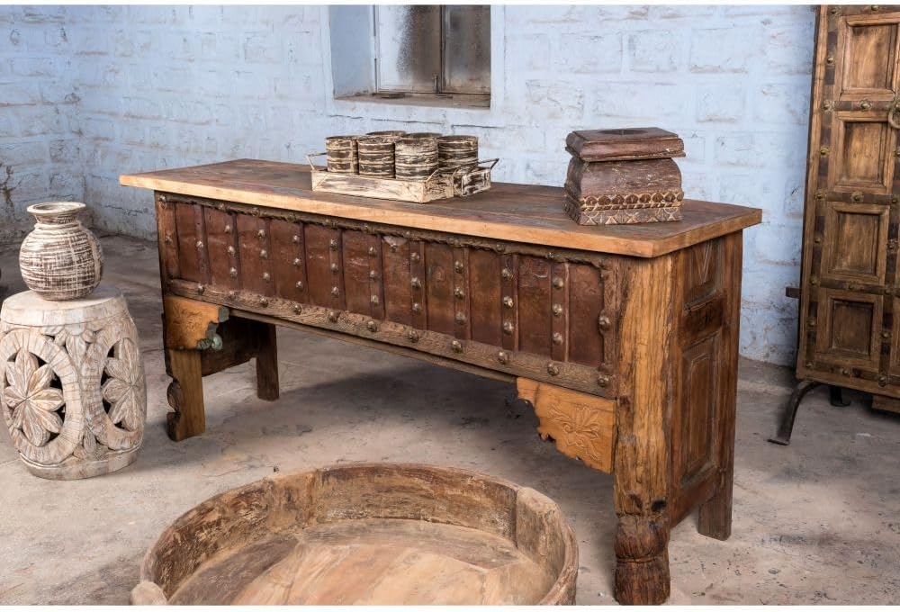 | Hand Carved Door Console Table | Hand Carved Table | Hand Carved Furniture | Living Room Furniture | Lifestyle Decor Furniture | Console Table |
