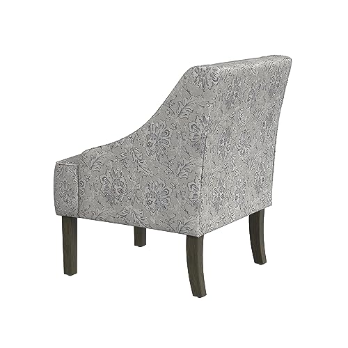 HomePop Velvet Swoop Arm Accent Chair, Suri Blue