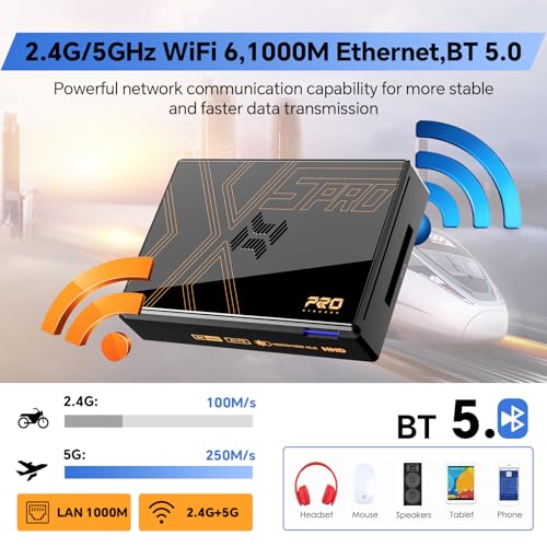 Kinhank Super Console X5 PRO Retro Gaming Console with 16,000+ Games, Android 12.0 OS, 8GB+64GB Emulator Support, AV1, WiFi 6 BT 5.0, RK3588S Chipset