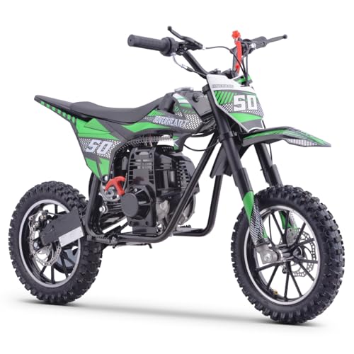 Hoverheart Gas Dirt Bike, 50cc 4-Stroke Gas Powered Kids Off Road Motorcycle (Model-DB4S004) with Off-Road Tire, Suspensions, Disc Brakes