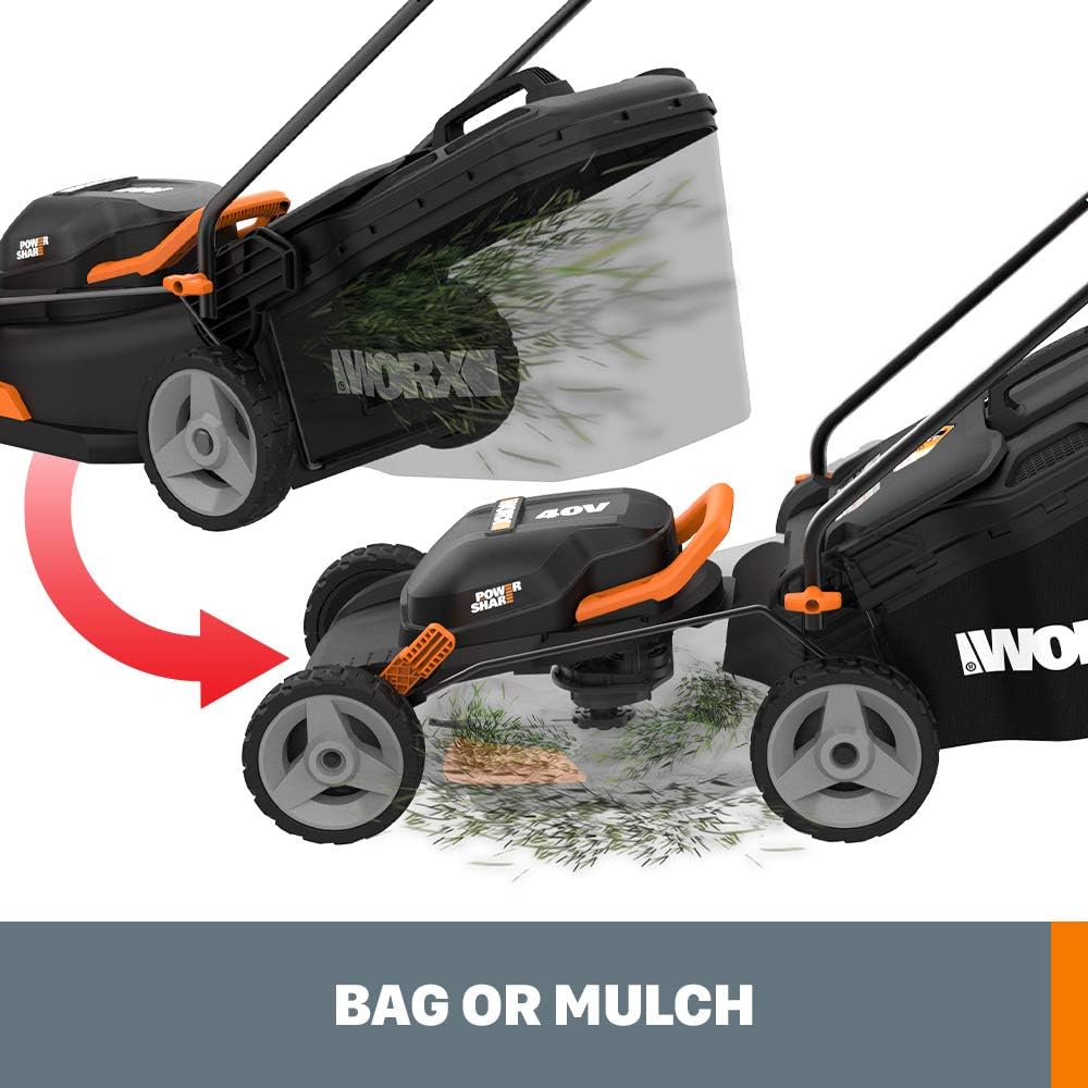 WORX WG911 20V Power Share Lawn Mower and Grass Trimmer (Batteries & Charger Included)