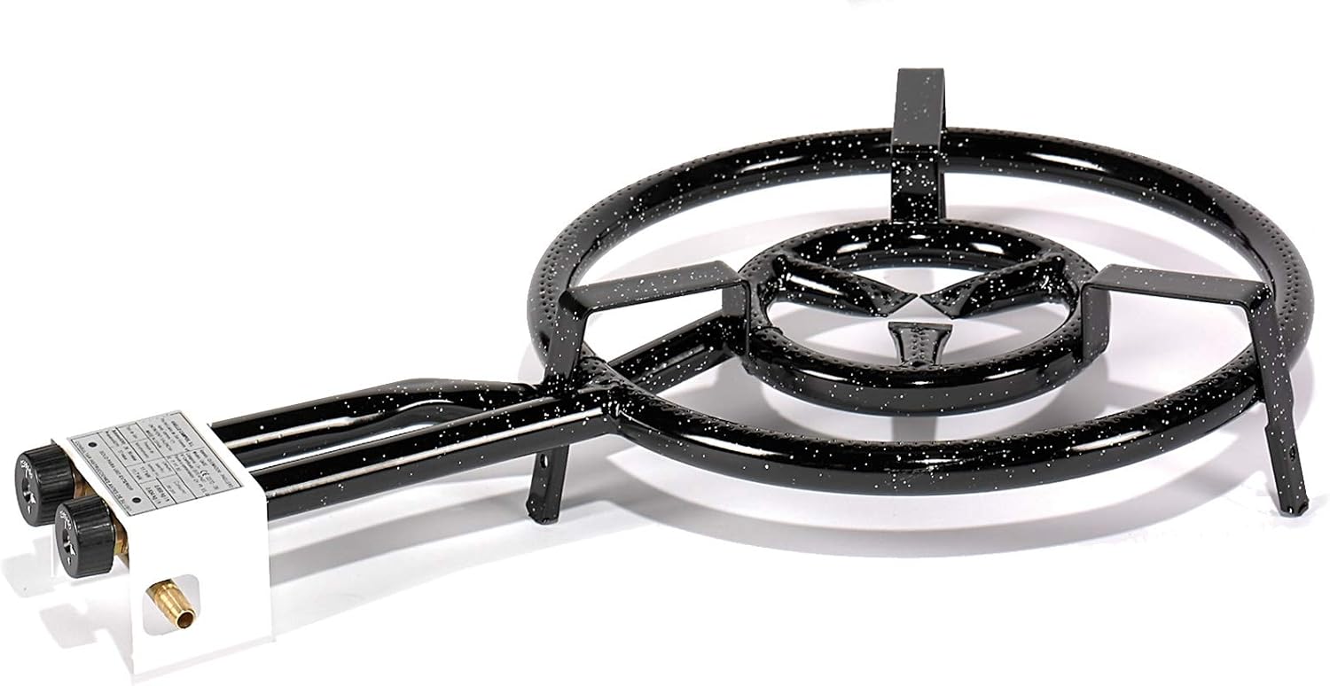 Castevia Complete EcoSet Polished Steel Paella Pan 18-Inch 46cm up to 12 servings + Paella Gas Burner