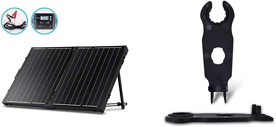 Renogy 100W 12V Monocrystalline Off Grid Portable Foldable 2pcs 50W Solar Panel Suitcase Built-In Kickstand