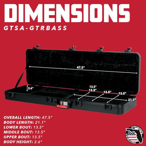 Gator Cases Molded Flight Case for Strat/Tele Style Electric Guitars with TSA Approved Locking Latch, (GTSA-GTRELEC)