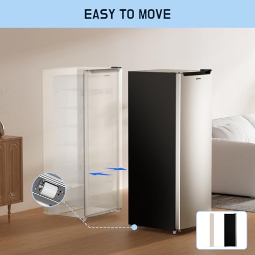 Upstreman 7.0 Cu.Ft Upright Freezer Large Capacity Convertible Refrigerator/Freezer, 5 Adjustable Shelves, Energy Efficient, Garage Ready