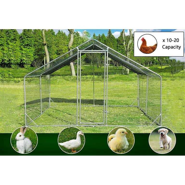 Tolead Large Metal Chicken Coop Upgrade Tri-Supporting Wire Mesh Chicken Run with Water-Resident