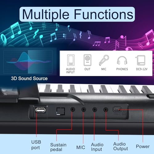 88 Key Digital Piano, Semi Weighted Electronic Keyboard Piano with Music Stand, Power Supply, Sustain Pedal, Stand, Bluetooth, MIDI