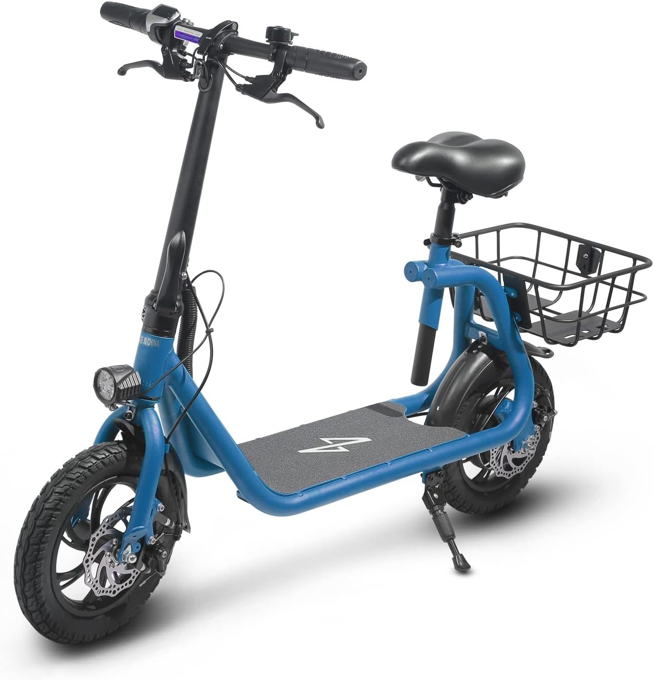 Phantomgogo Commuter R1 - Electric Scooter for Adults - Foldable Scooter with Seat & Carry Basket - 450W Brushless Motor 36V