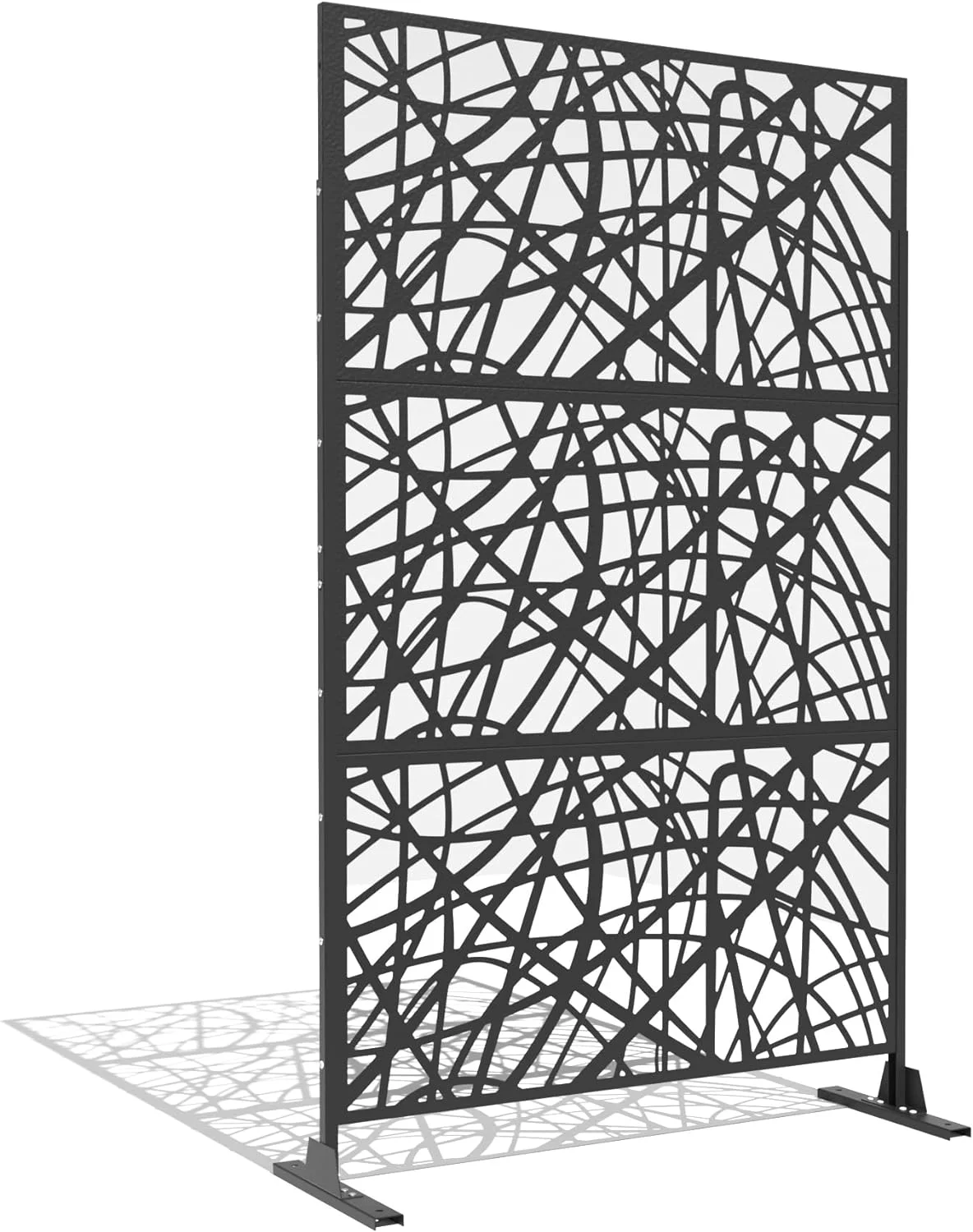 Delnavik Outdoor Privacy Screen, Metal Privacy Screen Panel Freestanding, Patio Privacy Screen Divider with Stand for Outdoor Garden Indoor Balcony