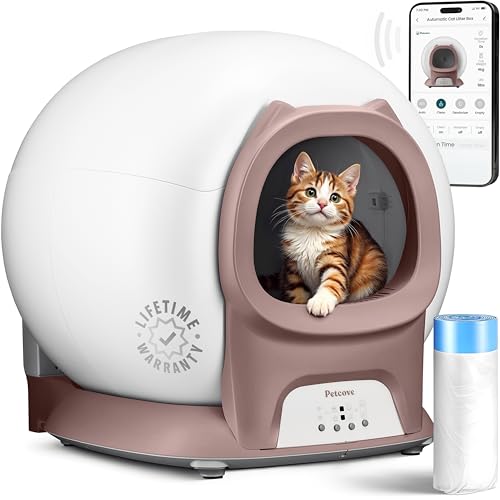 Self Cleaning Litter Box with Auto Safety Sensors for Multiple Cats - Automatic Cat Litter Box Self-Cleaning