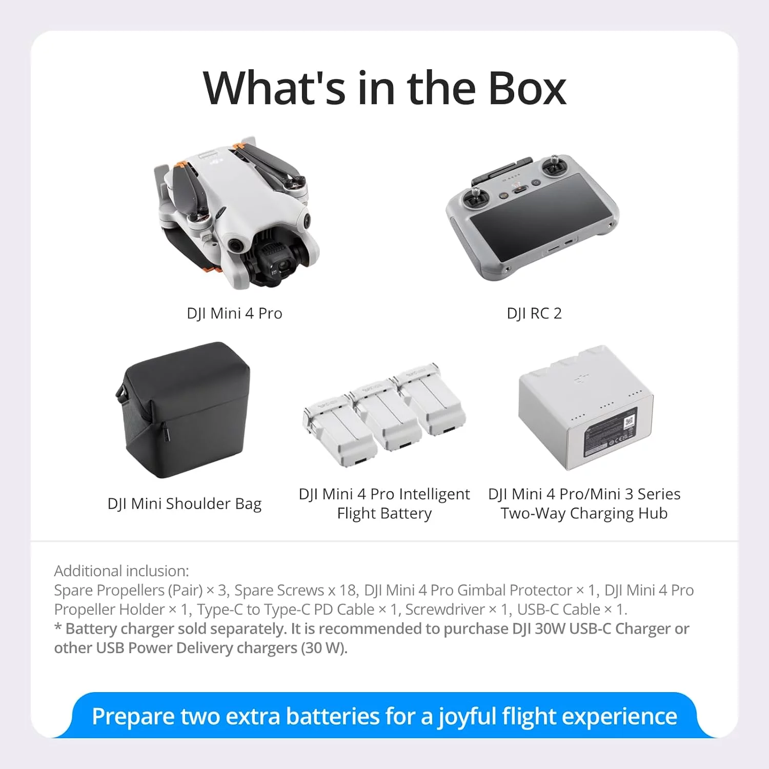 DJI Mini 4 Pro Folding Drone with RC 2 Remote (With Screen) Fly More Combo, 4K HDR Video Camera, Under 249g