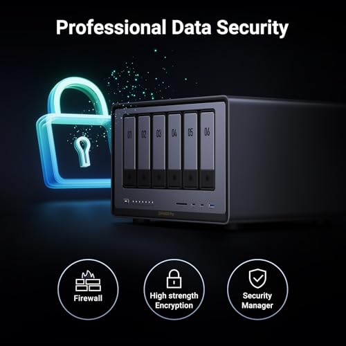 UGREEN NASync DXP6800 Pro 6-Bay Desktop NAS, Intel i5 1235u 10-Core CPU, 8GB DDR5 RAM, 128G SSD, 2 * 10GbE, 2 * M.2 NVMe Slots, 8K HDMI, 2 * TBT4
