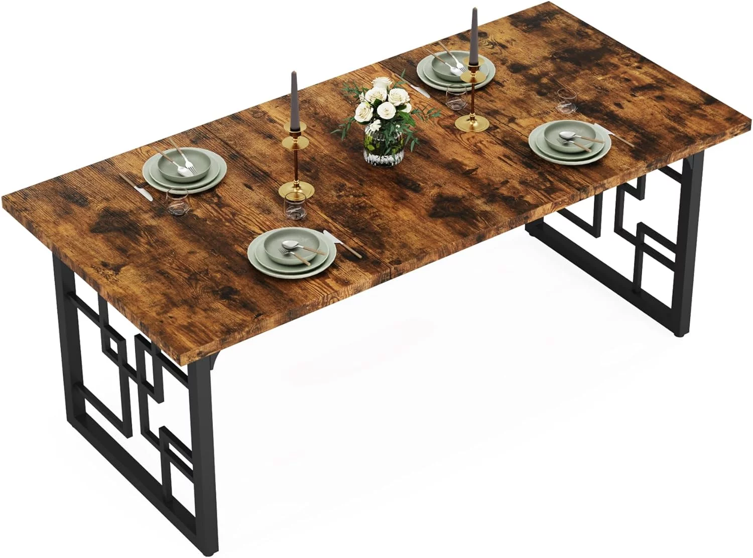 Tribesigns 63" Dining Table, Rectangular Dining Room Tables for 4-6 People for Kitchen, Dining Room, Living Room