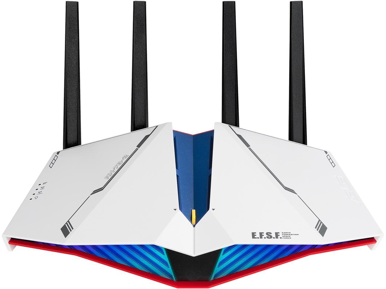 Asus Rt-Ax82U Ax5400 Dual-Band Wifi 6 Gaming Router Gundam Edition, Game Acceler