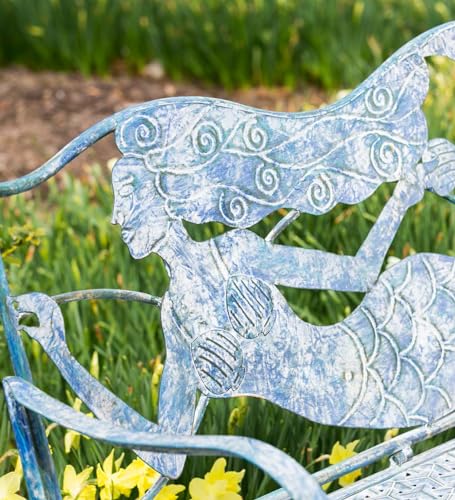 Evergreen Garden Sunflower Garden Bench Outdoors & Indoors | Cast Iron Metal Patio Bench | Outdoor Seating Furniture | Seats for Park, Porch, Deck