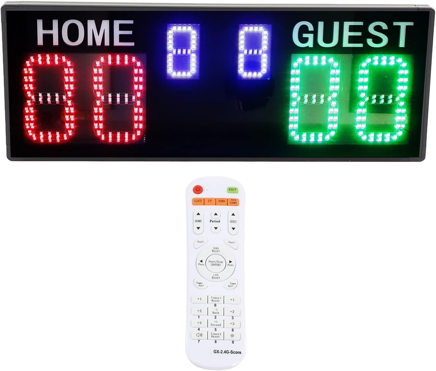 Tournament Remote Control Scoreboard - 5 Digit Scoreboard, Portable Electronic Scoreboard for Volleyball, Basketball