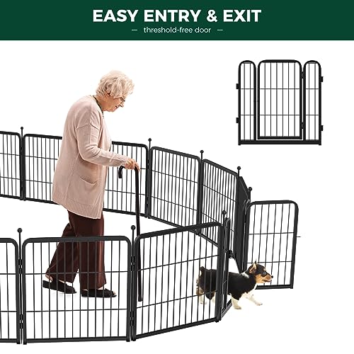 FXW Rollick Dog Playpen for Yard, RV Camping, 32 inch 16 Panels for Small and Medium Dogs│Patented