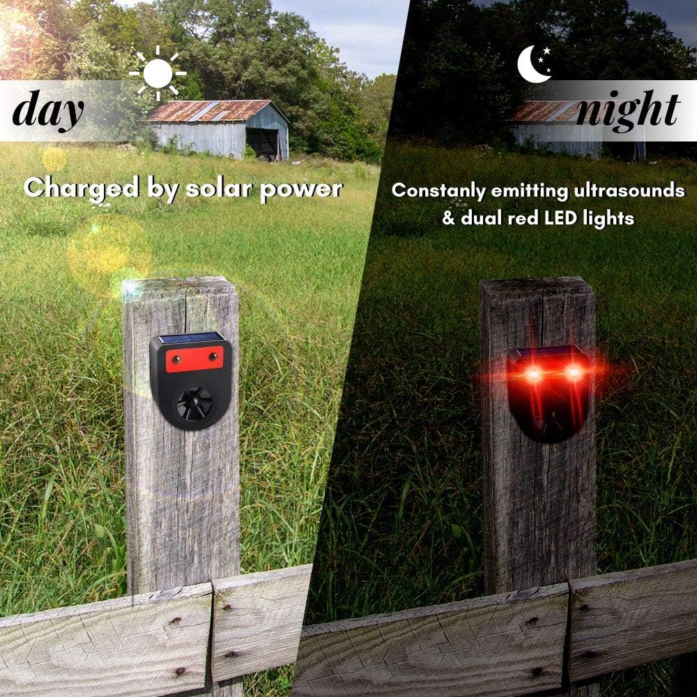 LOMEREY Pack of 8 Solar Powered Deer Chaser Light Predator Eye Nocturnal Animal Deterrent Scares Coyote Fox Racoon Skunk Nighttime Animal from Garden