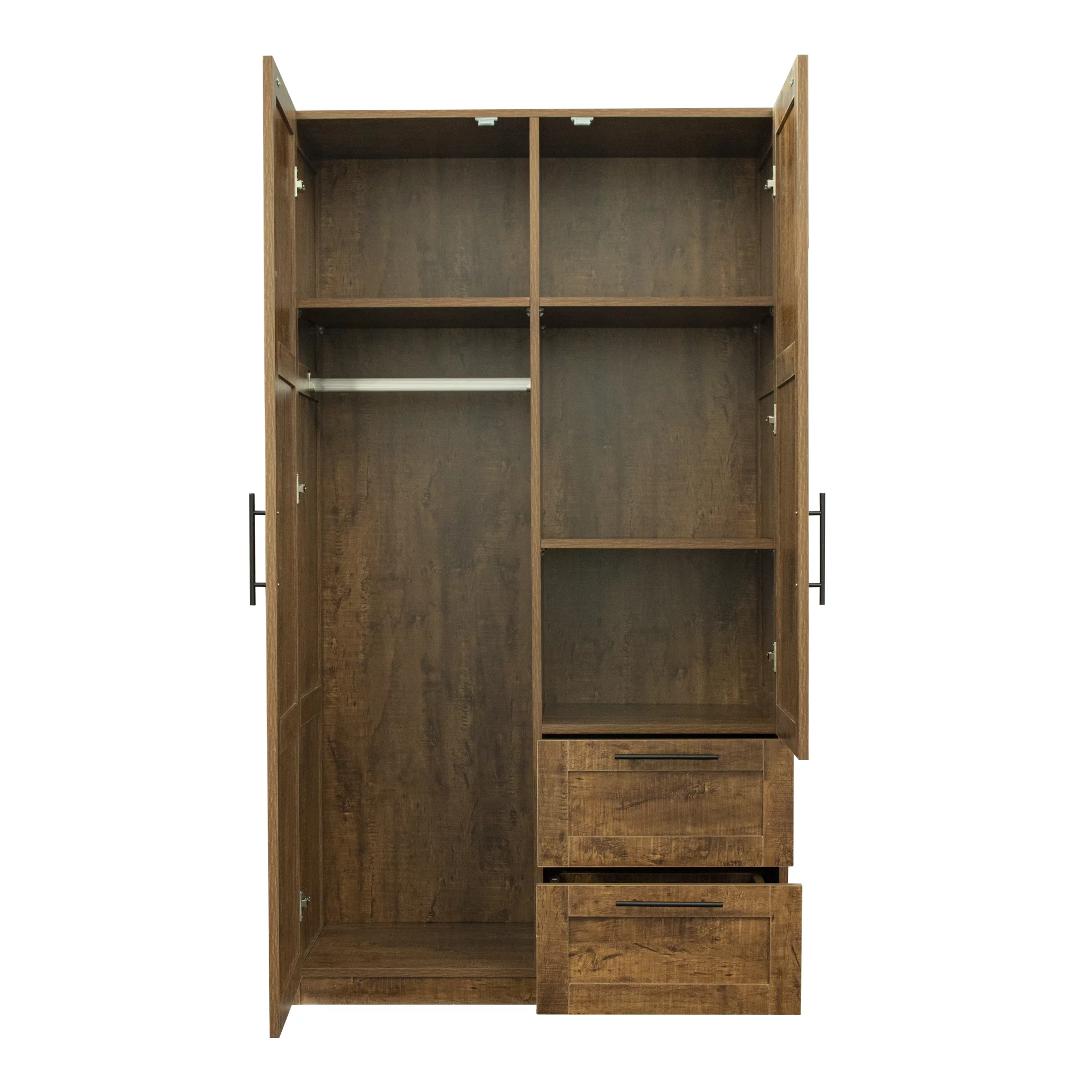 Freestanding Large Storage Cabinet, High Wardrobe and Kitchen Sideboard, Oak