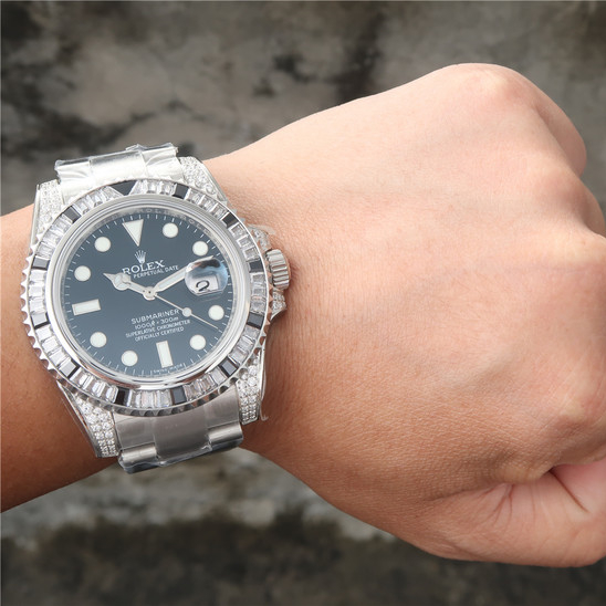 Submariner Silver Black Diamond 40mm