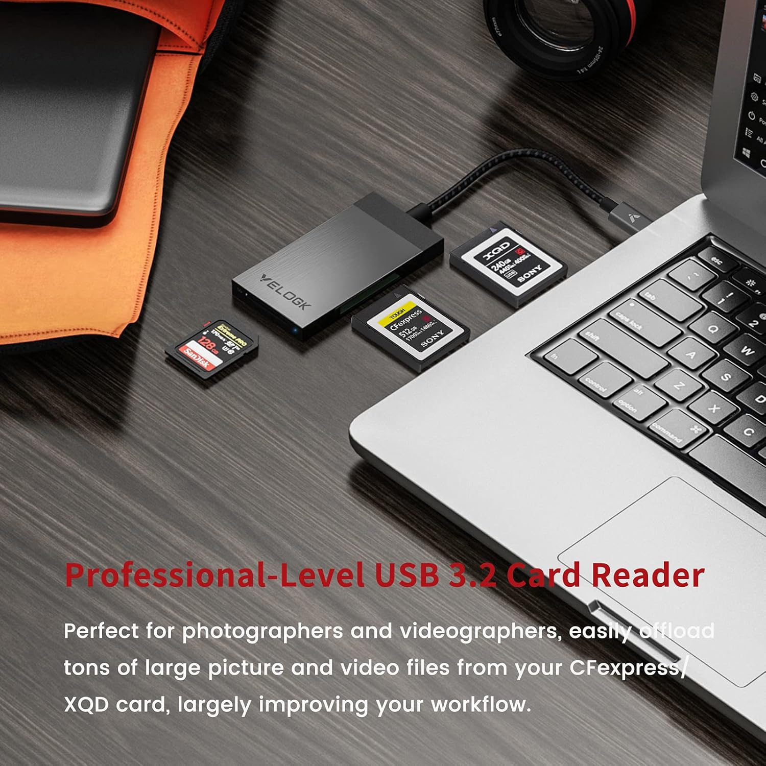 3-in-1 CFexpress/XQD/SD Card Reader USB C