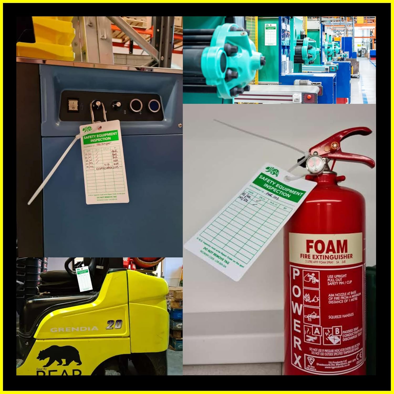 BearLOTO Safety Equipment Inspection Notice - Hazard & Accident Prevention Tag - Multipurpose