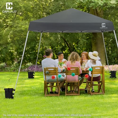 CAPHAUS 12ft x 12ft Patented One-Push Pop Up Outdoor Canopy Tent, Heavy-Duty Commercial Grade w/Central Lock