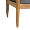 Noble House Magnolia Outdoor 8 Seater Chat Set Teak and Dark Gray