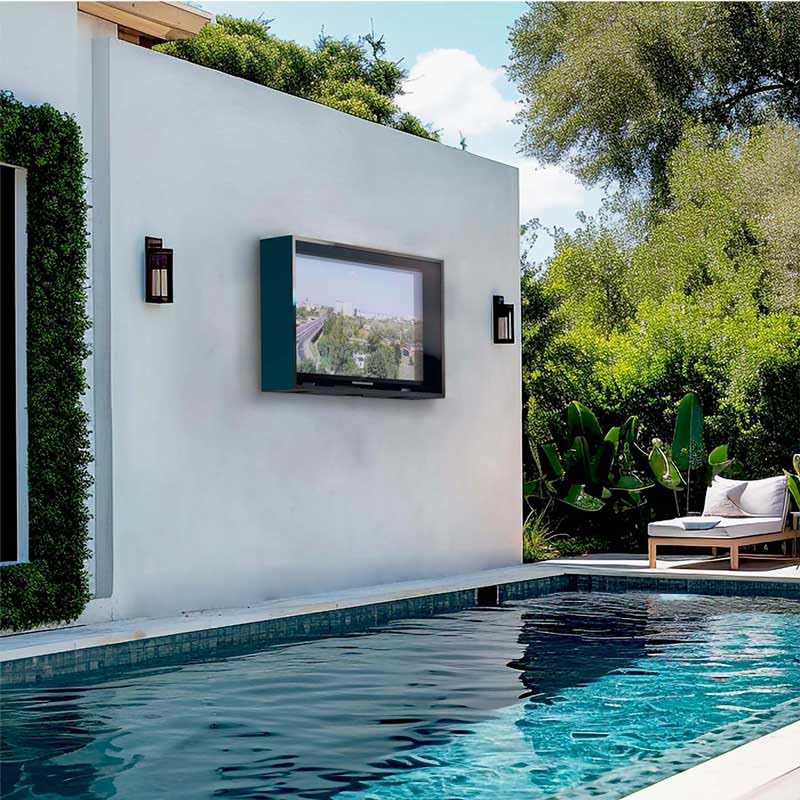 acrtmatic Weatherproof Outdoor TV Enclosure, with Transparent Front Panel, Clear Television Cover for 43-65 inch Screens for Outside