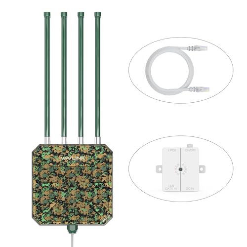 WAVLINK AX3000 Outdoor WiFi 6 Extender Long Range, WiFi 6 Outdoor Wireless Access Point, Support Active PoE, 4x8dBi Antennas,Outdoor WiFi Solution