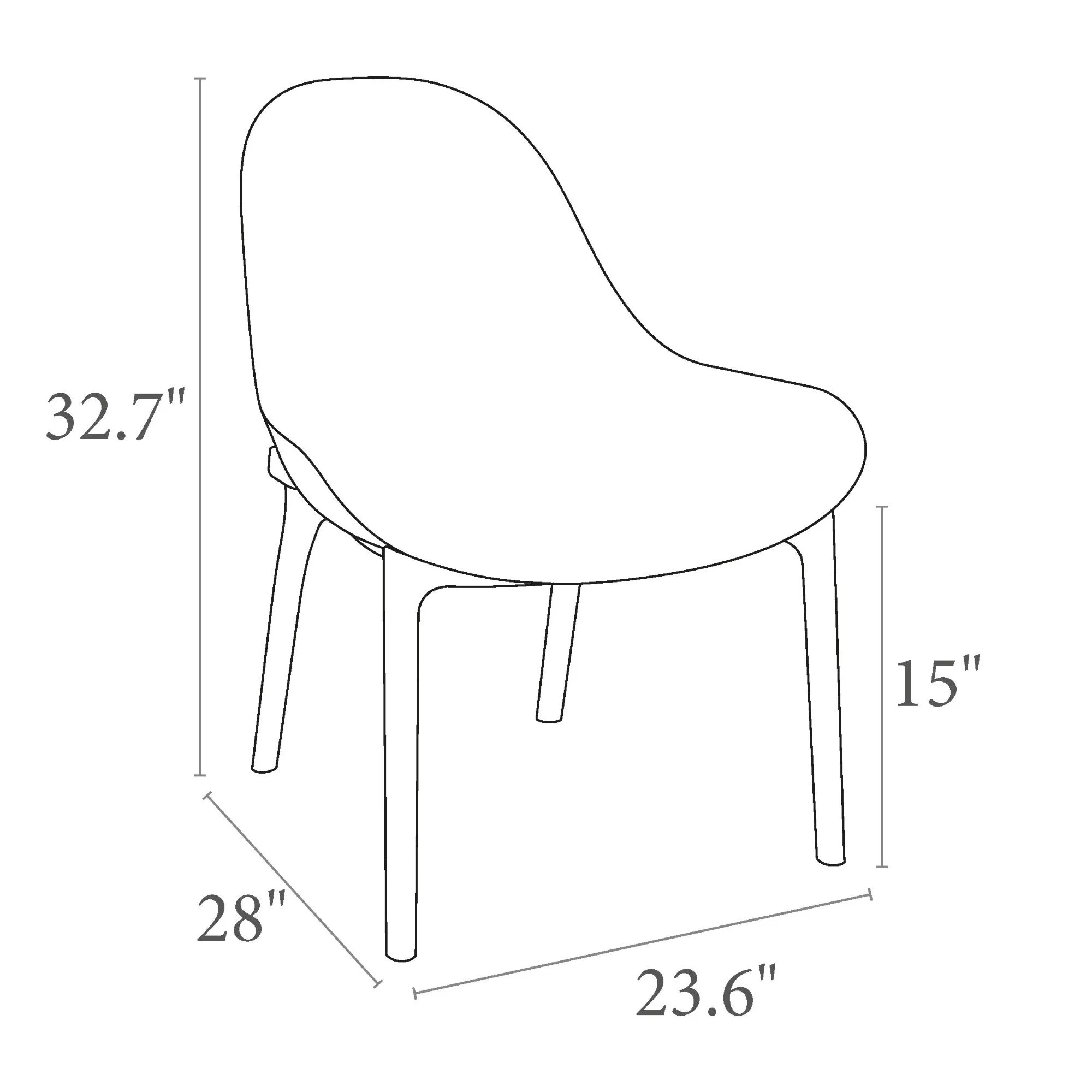 Luxury Commercial Living 32.75" White Solid Patio Lounge Chair