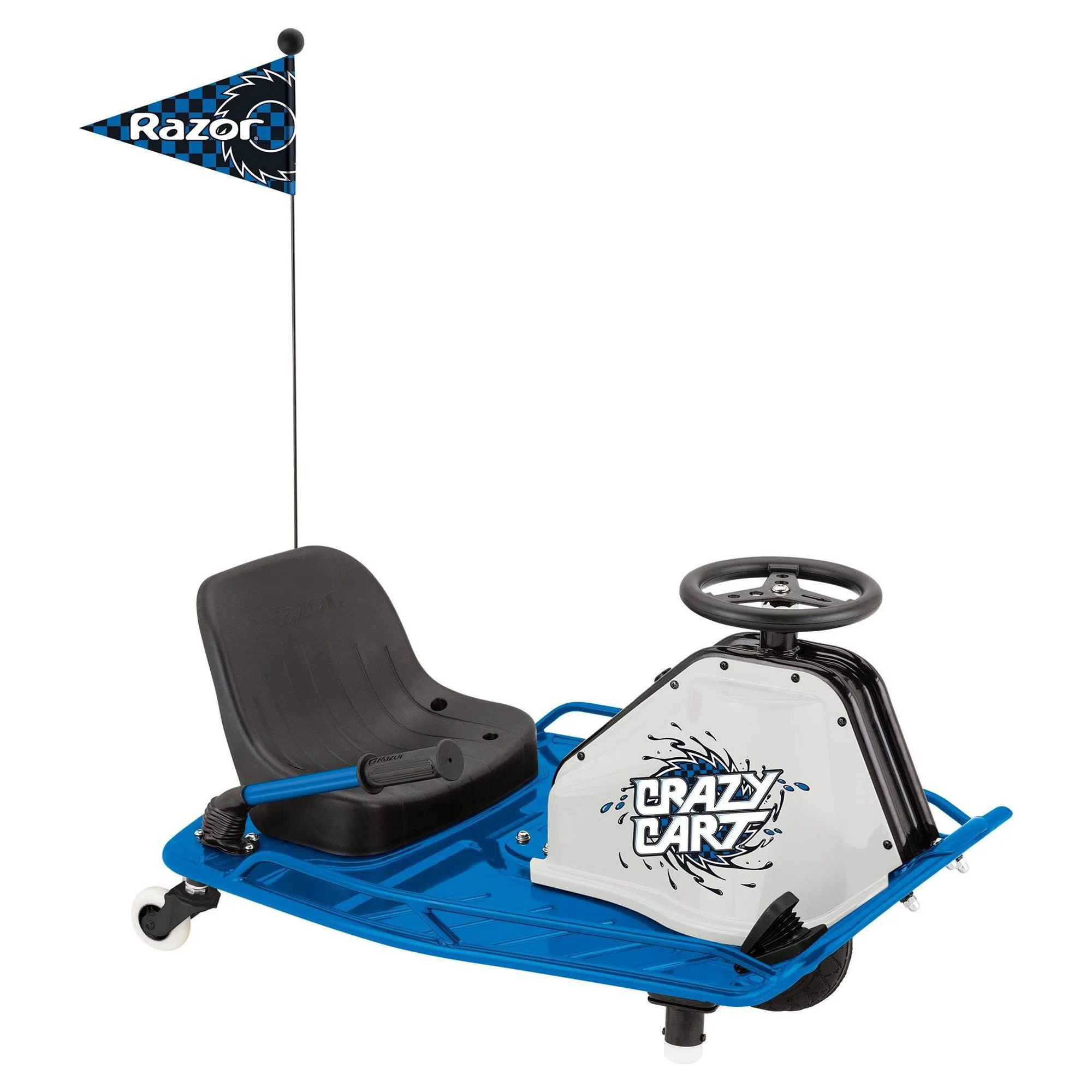Razor High Torque Motorized Drifting Crazy Cart w/ Drift Bar, Blue (2 Pack)