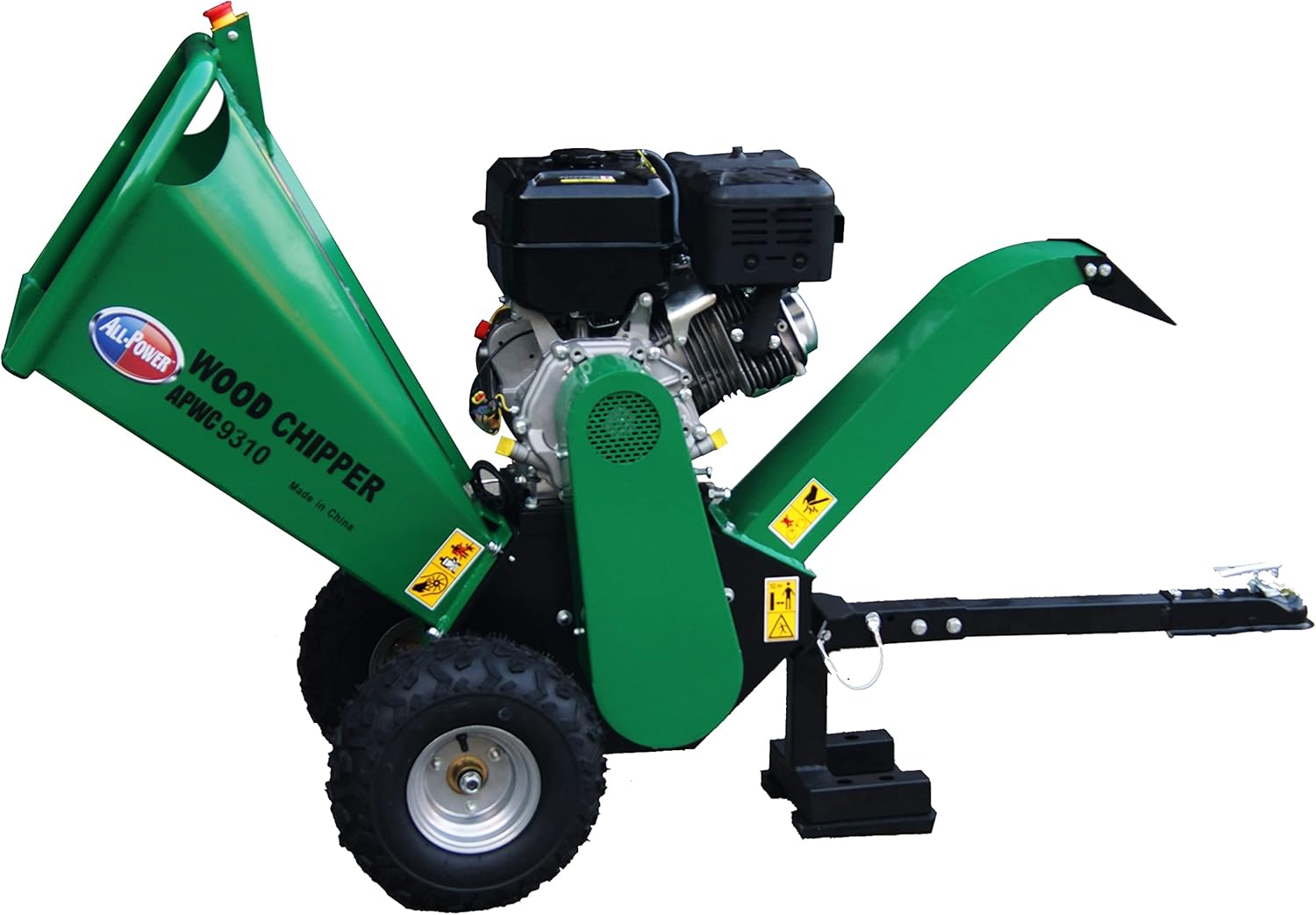 All Power America APWC420 Heavy Duty Durable Wood Chipper Shredder Mulcher-Max 6 Inch Cutting Diameter Capacity Gas Powered, 15HP 420cc, 6 inch