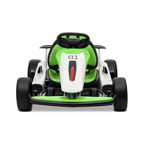 Kids Go Kart, Ride On Drift Kart with Dual 200W Motors, 24V Battery Powered Electric Drift Car, Outdoor 2-Speed Ride On Racing Toy for Boys Girls 6+