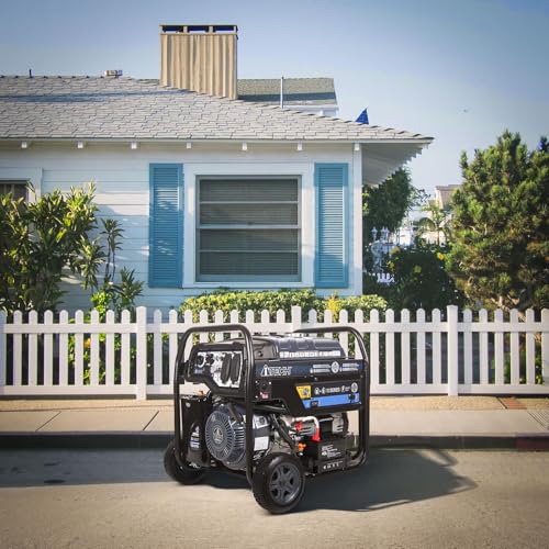 Portable Generator Dual Fuel 6000W, Gas & Propane Dual Fuel Powered with Electric Start, Home Backup Emergency Ready, CO Sensor, CARB Compliant